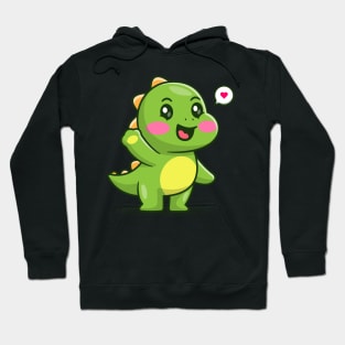 Cute baby dinosaur waving hand cartoon Hoodie